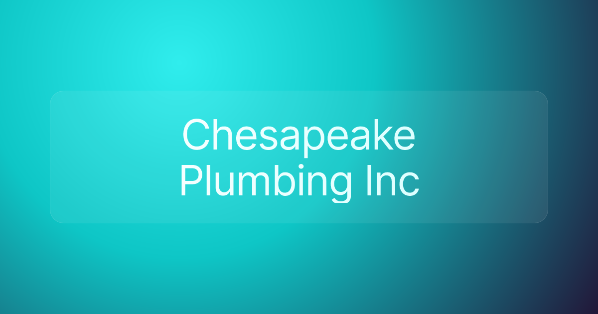 Chesapeake Plumbing Inc