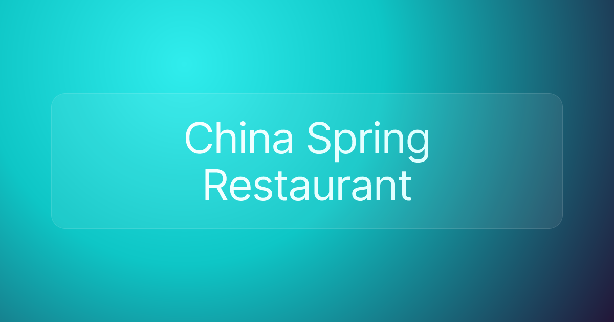 China Spring Restaurant