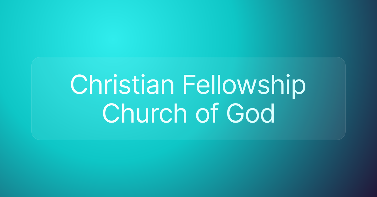 Christian Fellowship Church of God