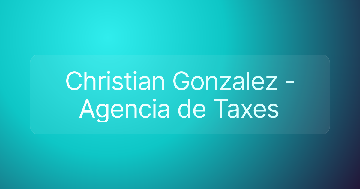 Christian Gonzalez - Agencia de Taxes
