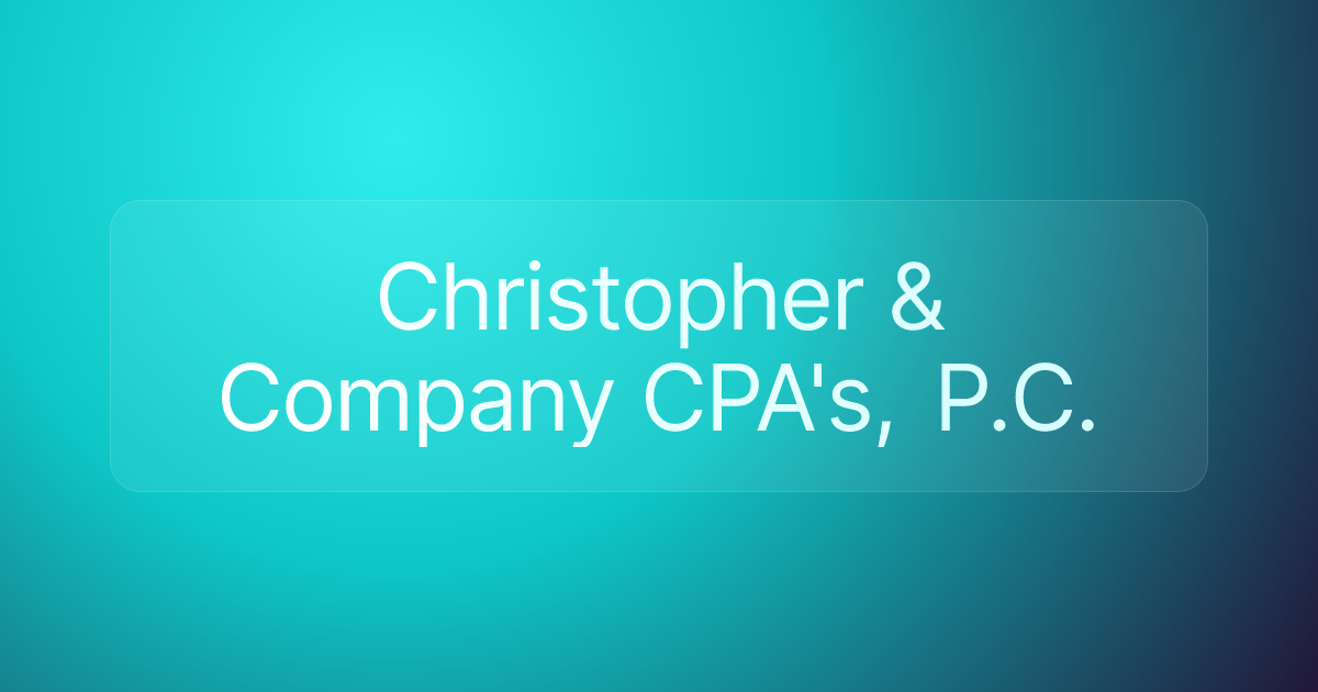 Christopher & Company CPA's, P.C.