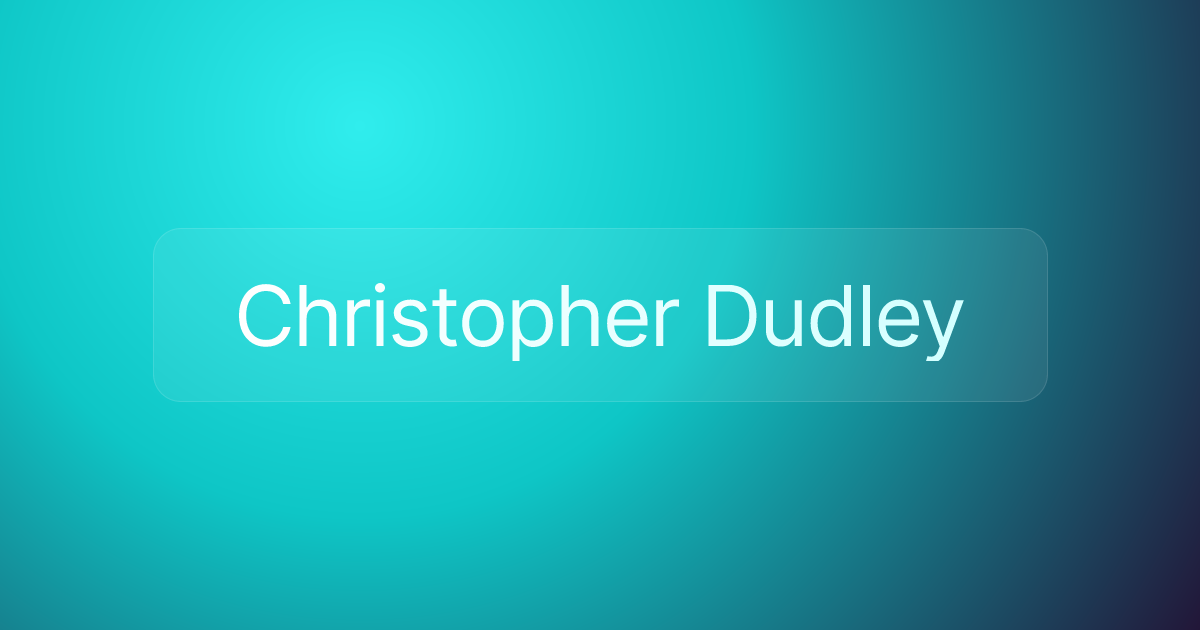 Christopher Dudley
