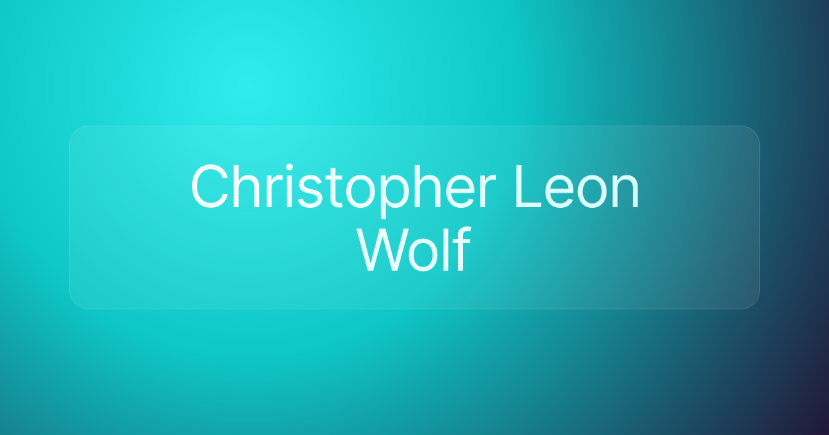 Christopher Leon Wolf