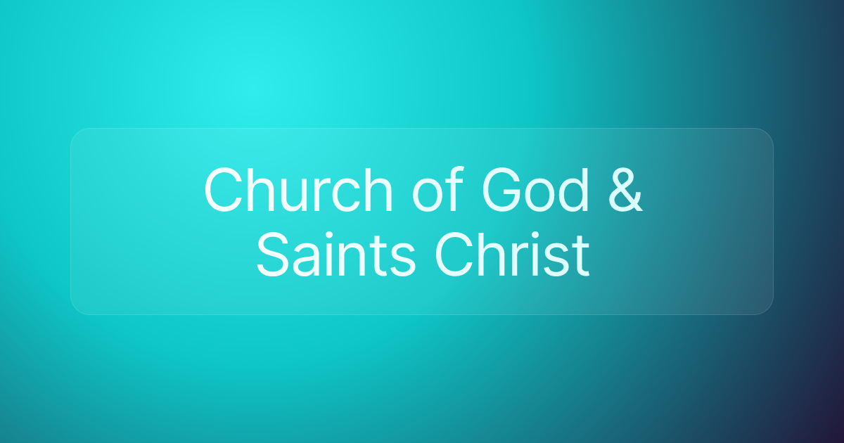 Church of God & Saints Christ