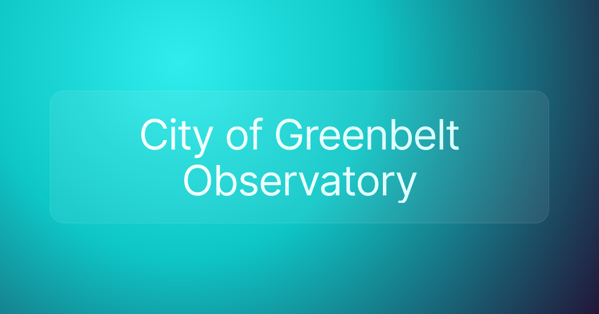 City of Greenbelt Observatory