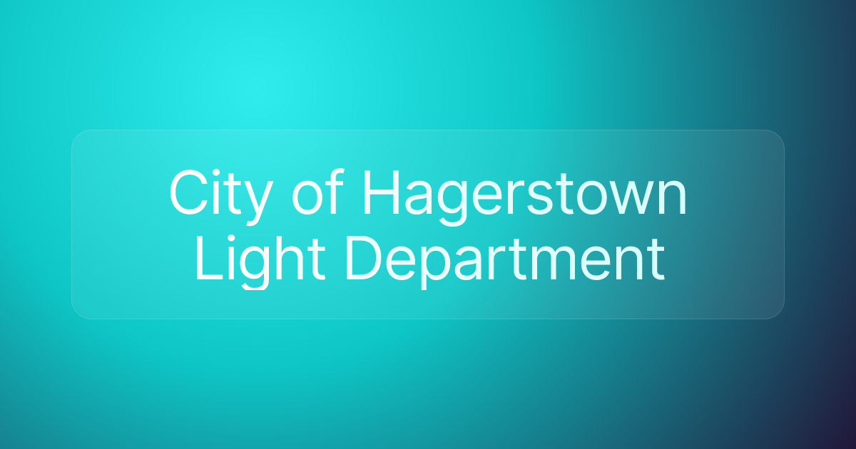 City of Hagerstown Light Department