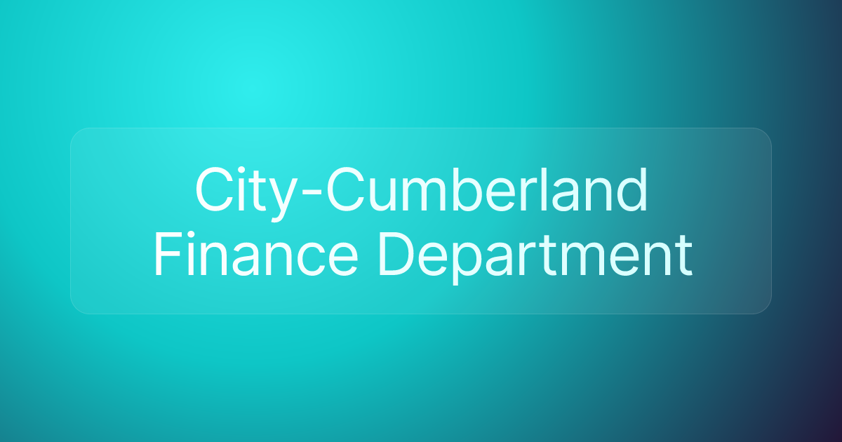 City-Cumberland Finance Department