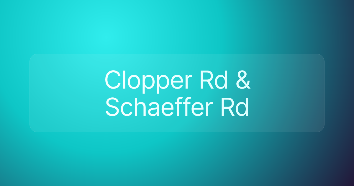 Clopper Rd & Schaeffer Rd
