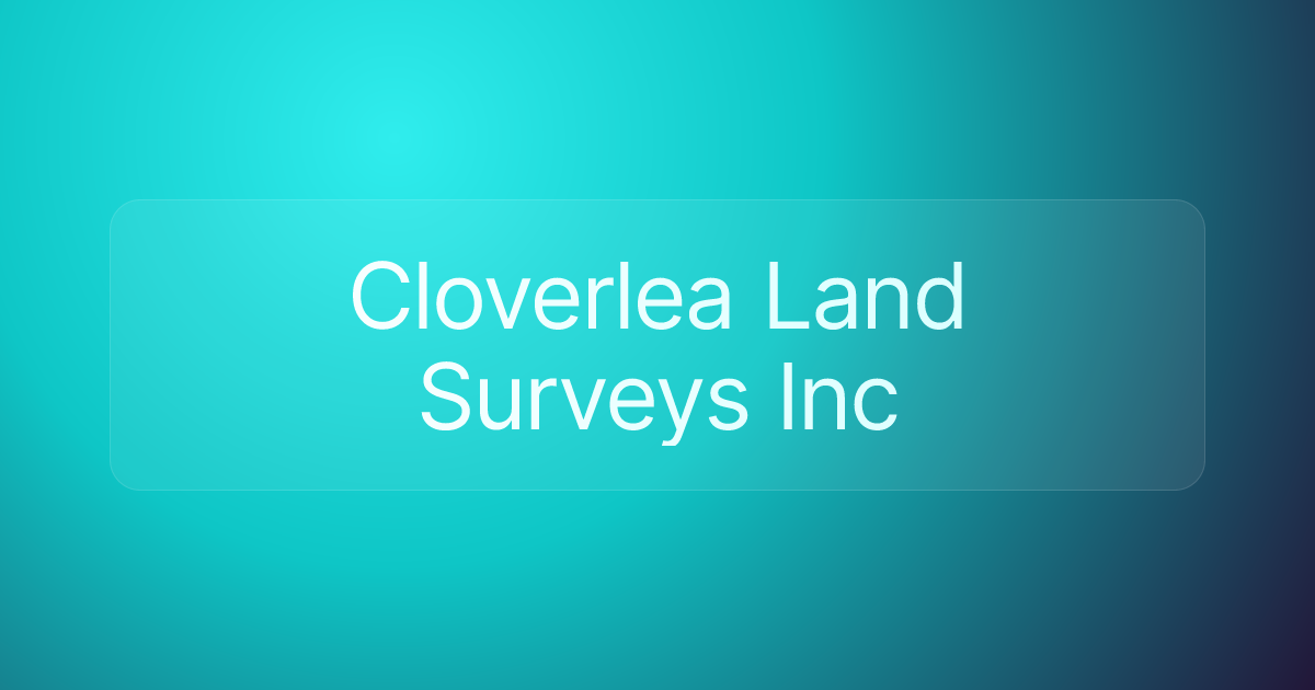 Cloverlea Land Surveys Inc