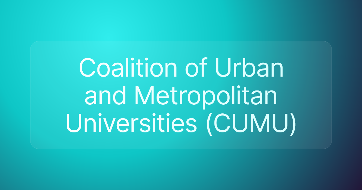 Coalition of Urban and Metropolitan Universities (CUMU)