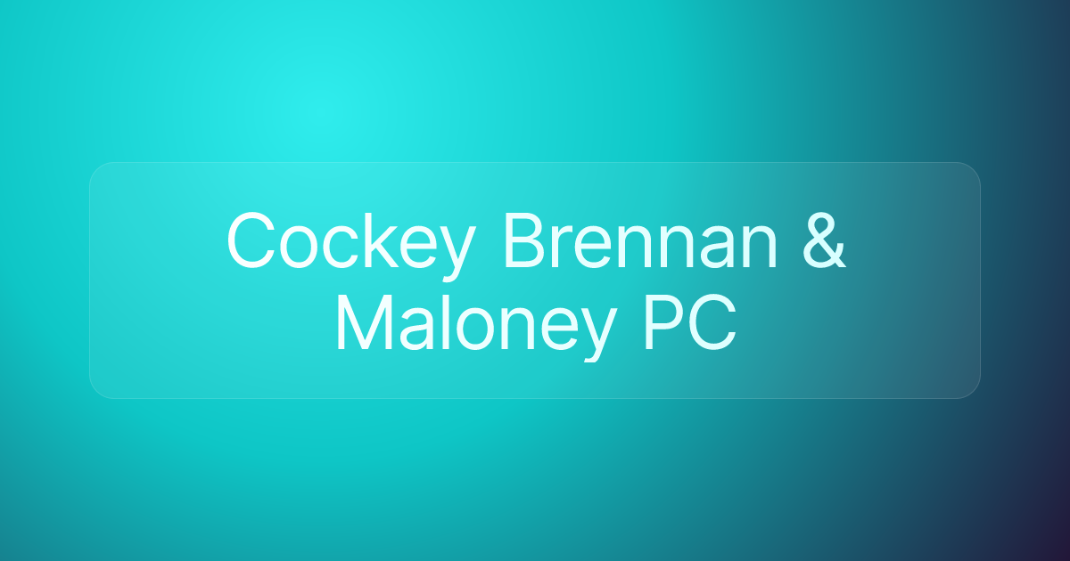Cockey Brennan & Maloney PC