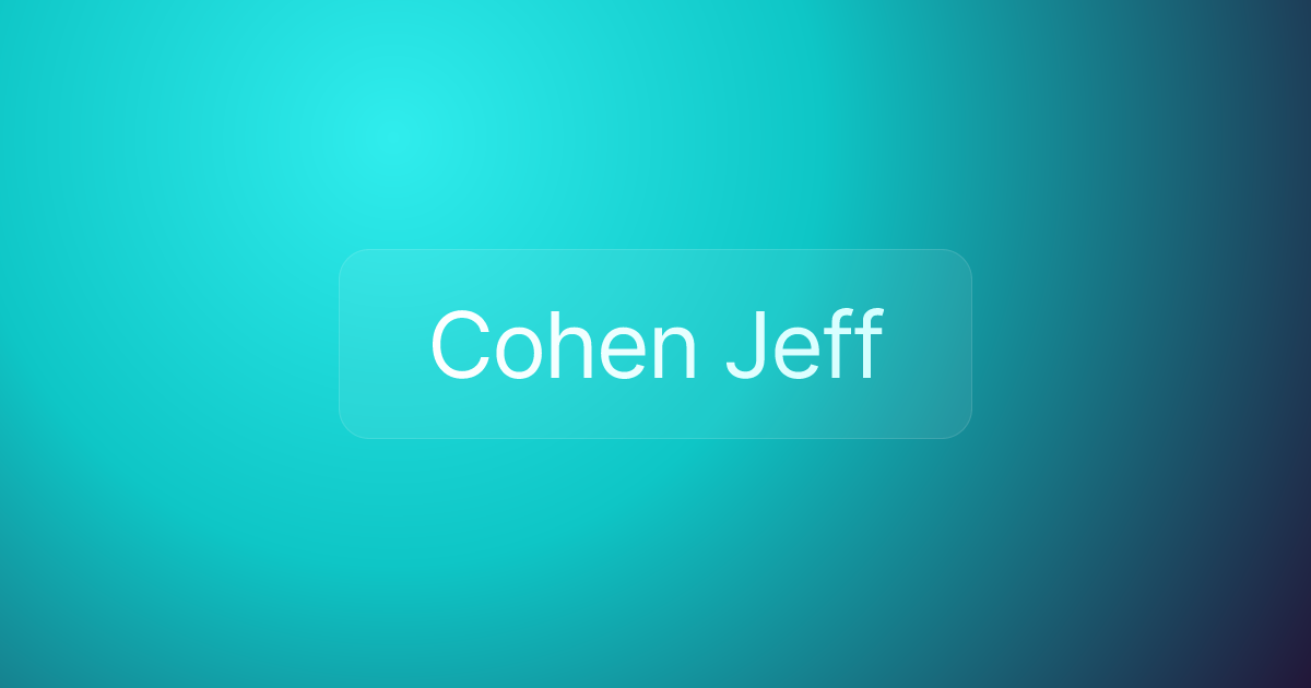 Cohen Jeff