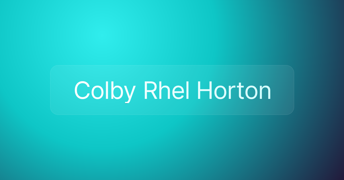Colby Rhel Horton