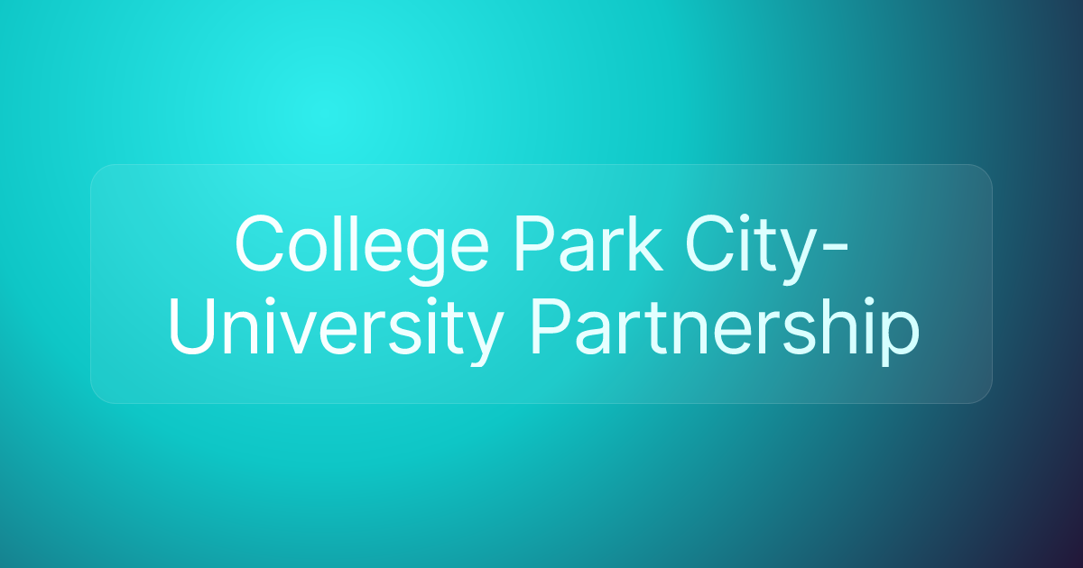 College Park City-University Partnership