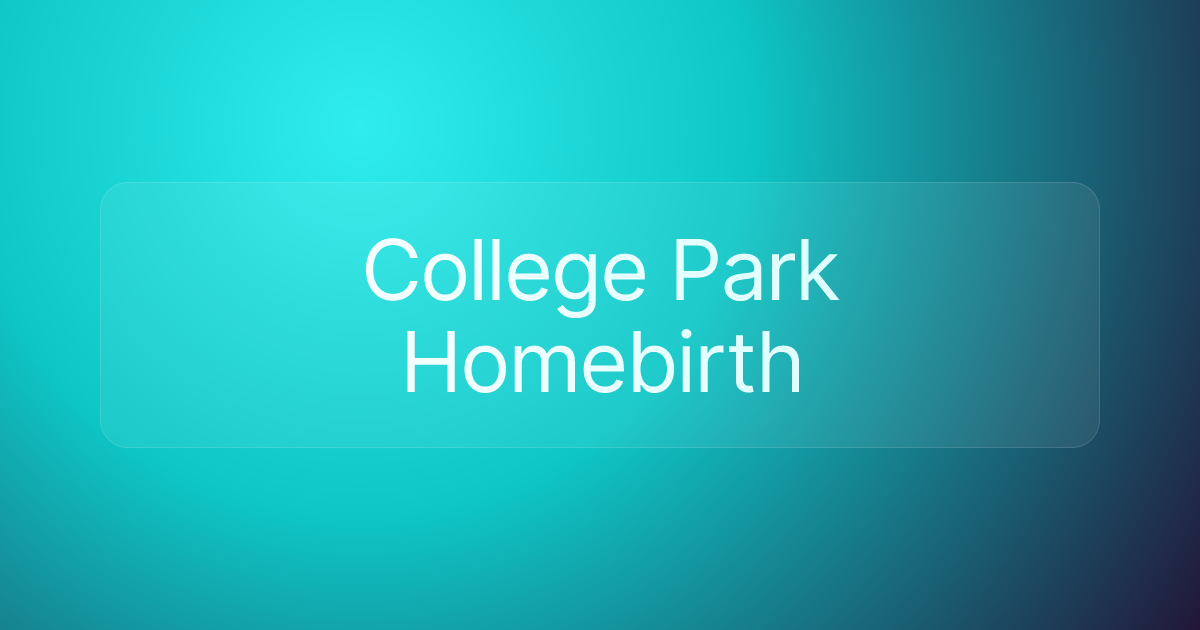 College Park Homebirth