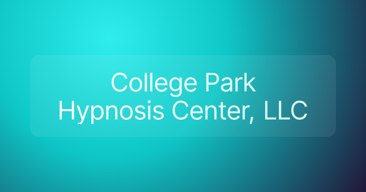 College Park Hypnosis Center, LLC