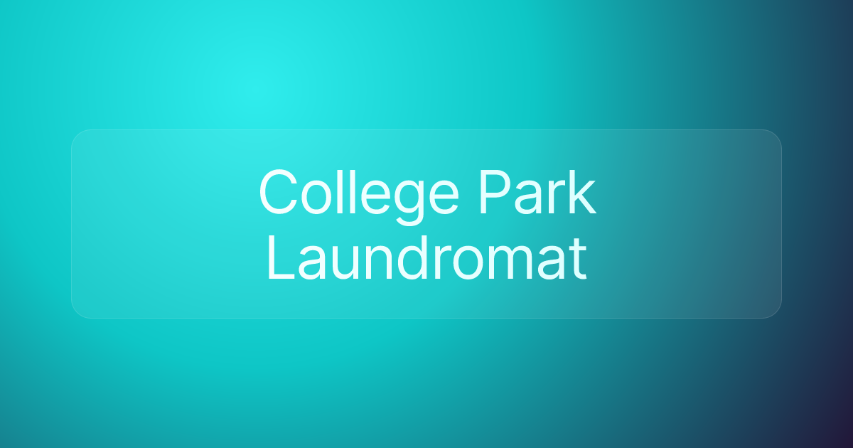 College Park Laundromat