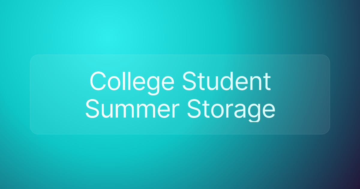 College Student Summer Storage