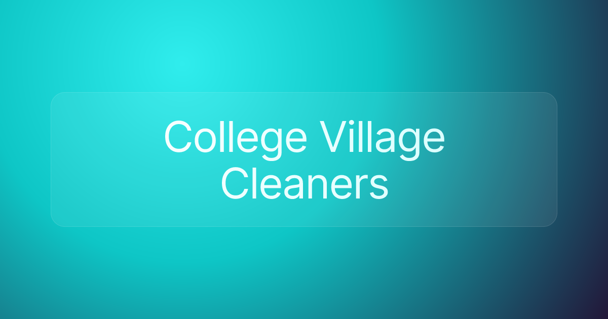 College Village Cleaners