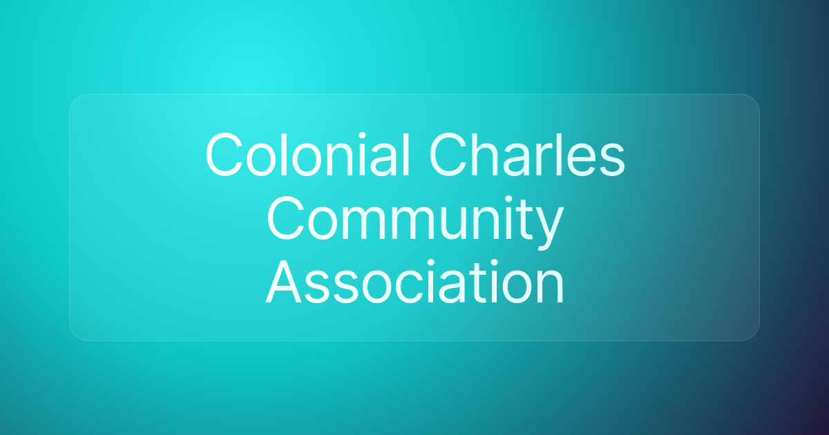 Colonial Charles Community Association