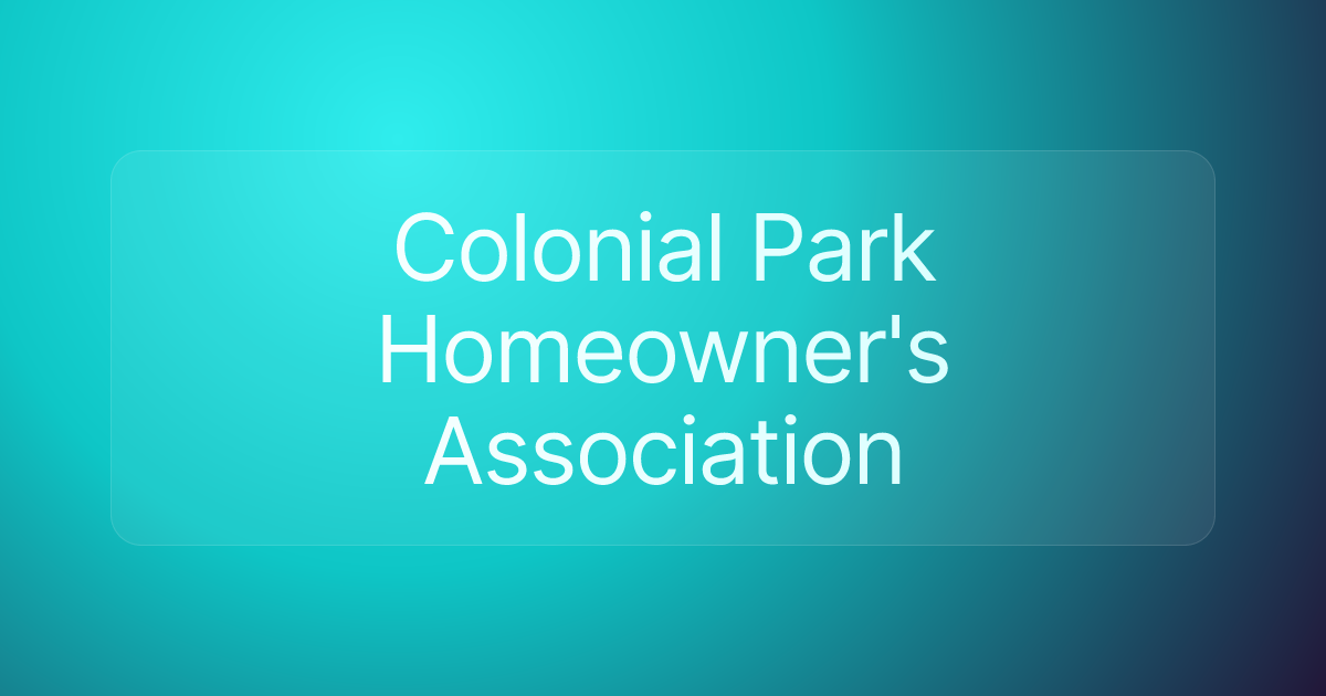 Colonial Park Homeowner's Association
