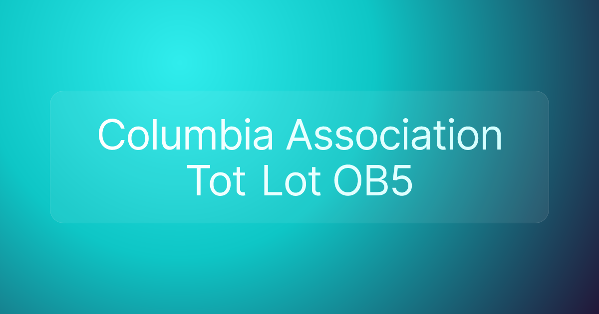 Columbia Association Tot Lot OB5