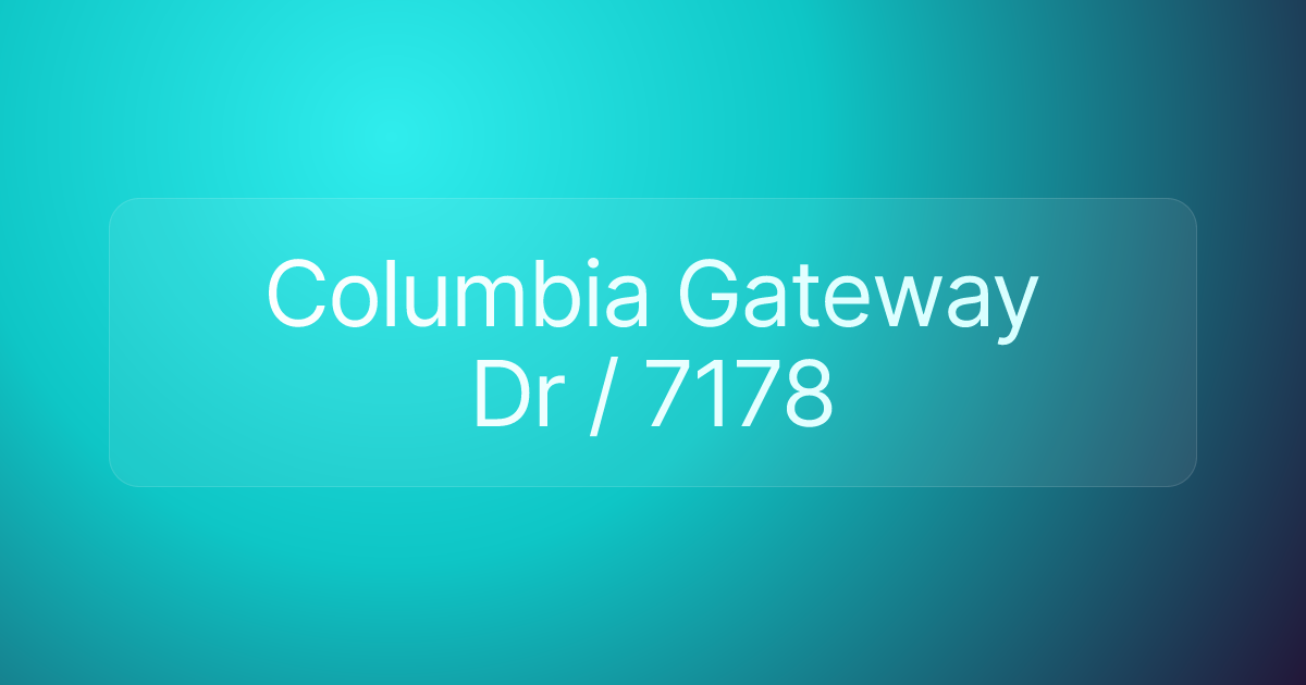 Columbia Gateway Dr / 7178