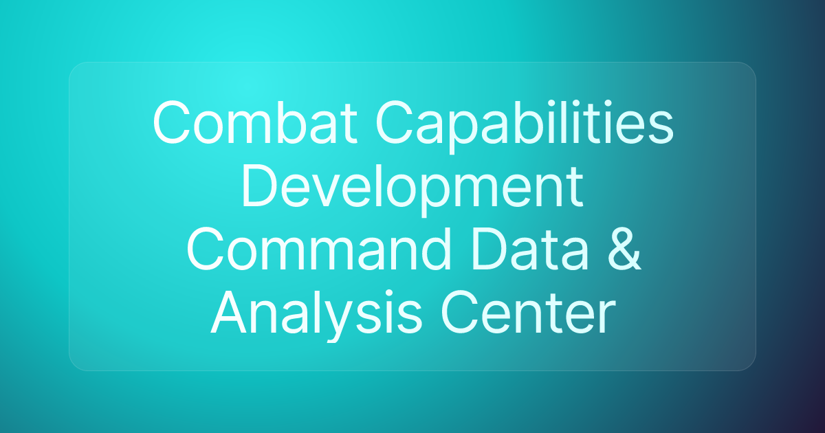 Combat Capabilities Development Command Data & Analysis Center