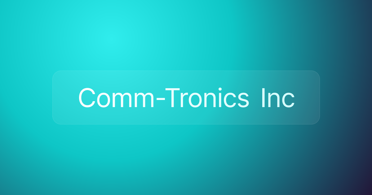 Comm-Tronics Inc