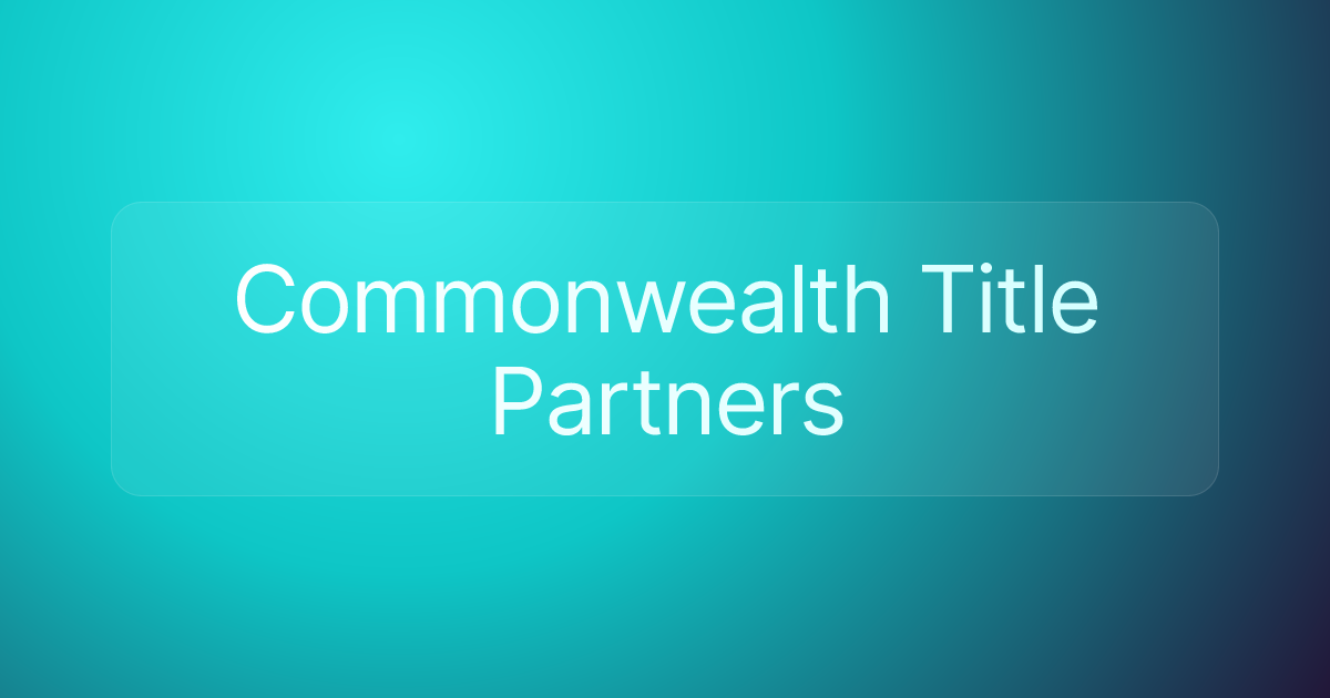 Commonwealth Title Partners