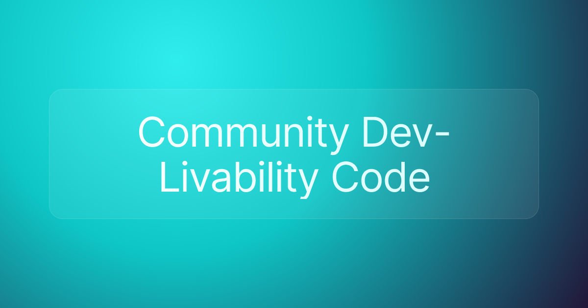 Community Dev-Livability Code