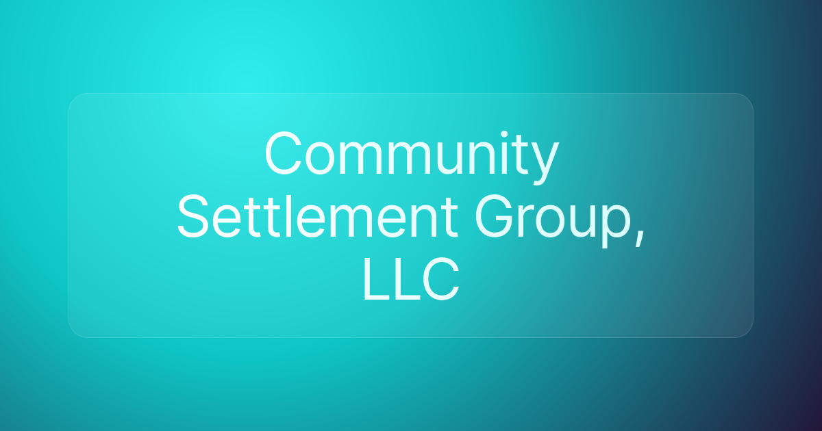 Community Settlement Group, LLC