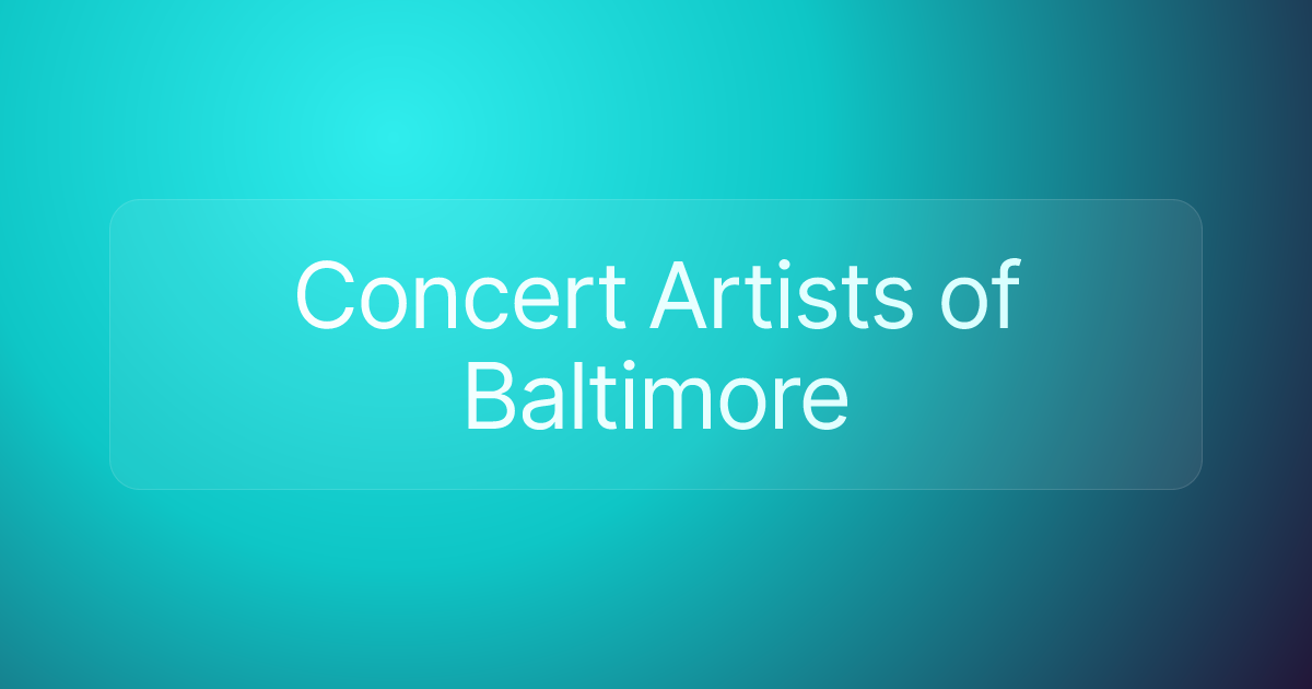 Concert Artists of Baltimore