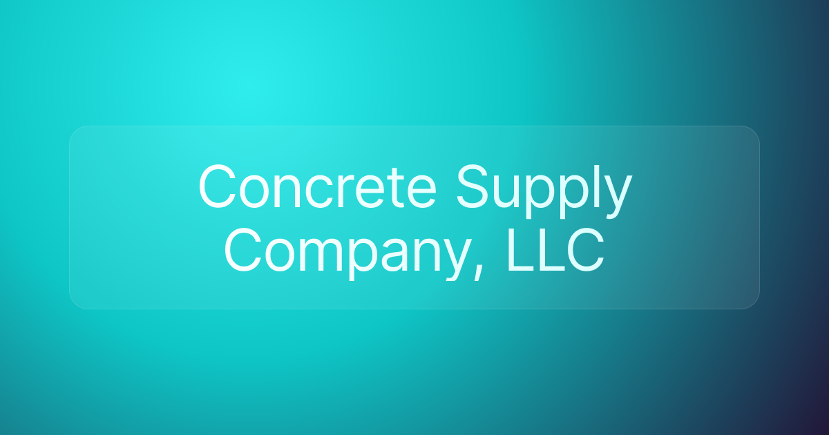Concrete Supply Company, LLC