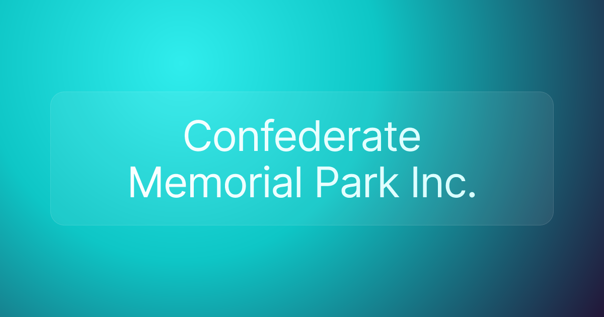 Confederate Memorial Park Inc.