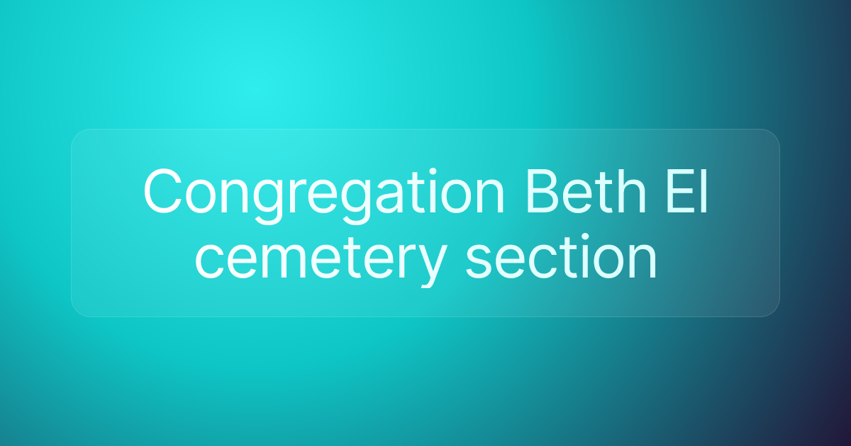 Congregation Beth El cemetery section
