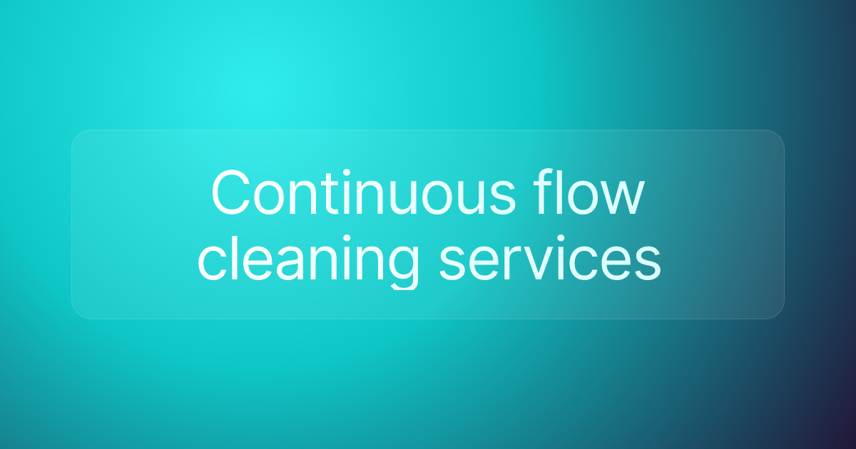 Continuous flow cleaning services