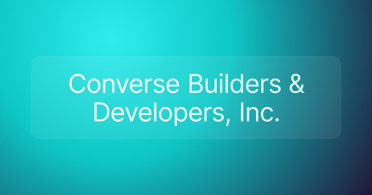 Converse Builders & Developers, Inc.