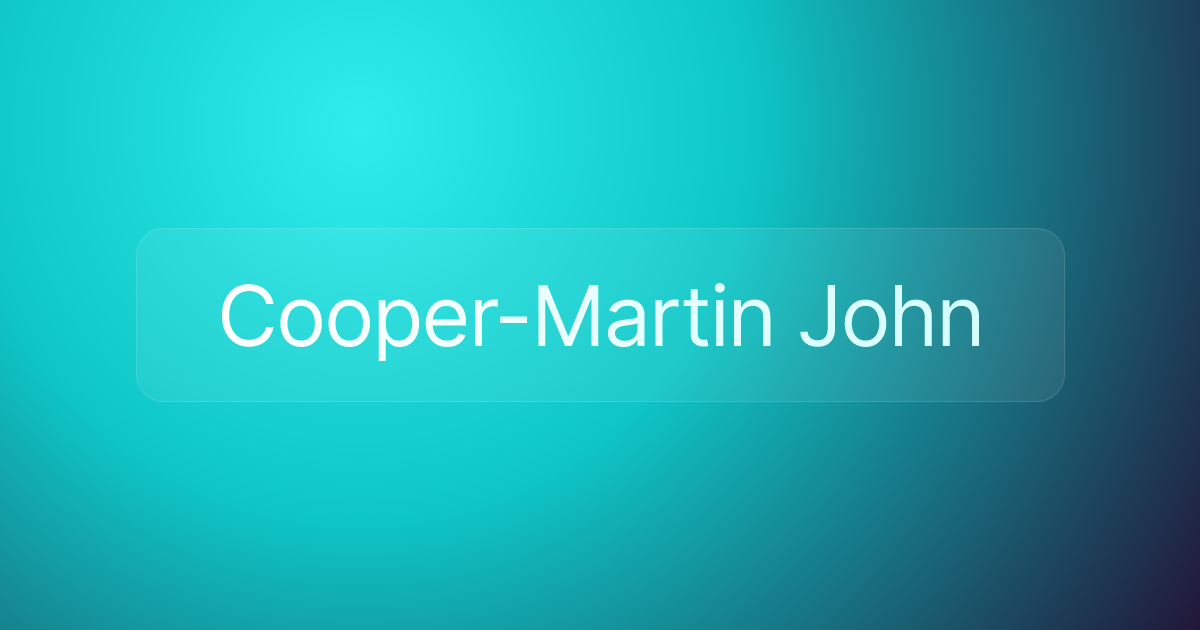Cooper-Martin John