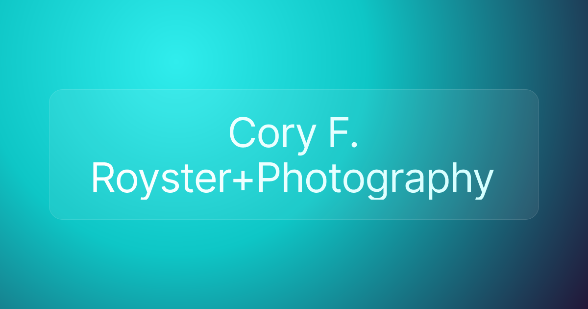 Cory F. Royster+Photography