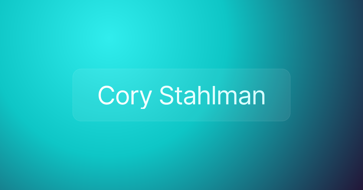 Cory Stahlman