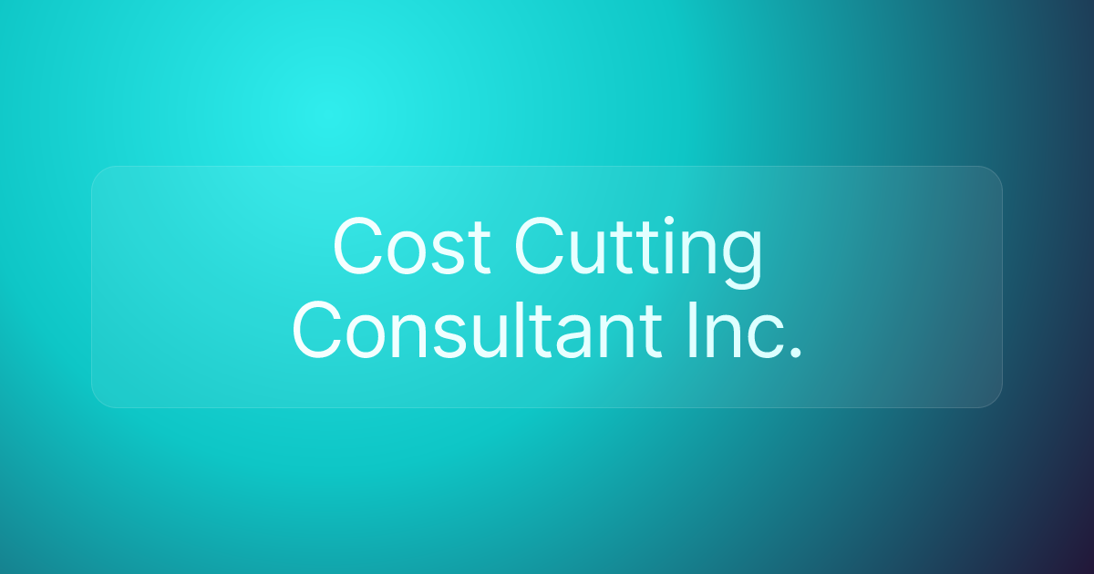 Cost Cutting Consultant Inc.