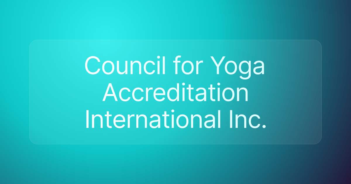 Council for Yoga Accreditation International Inc.