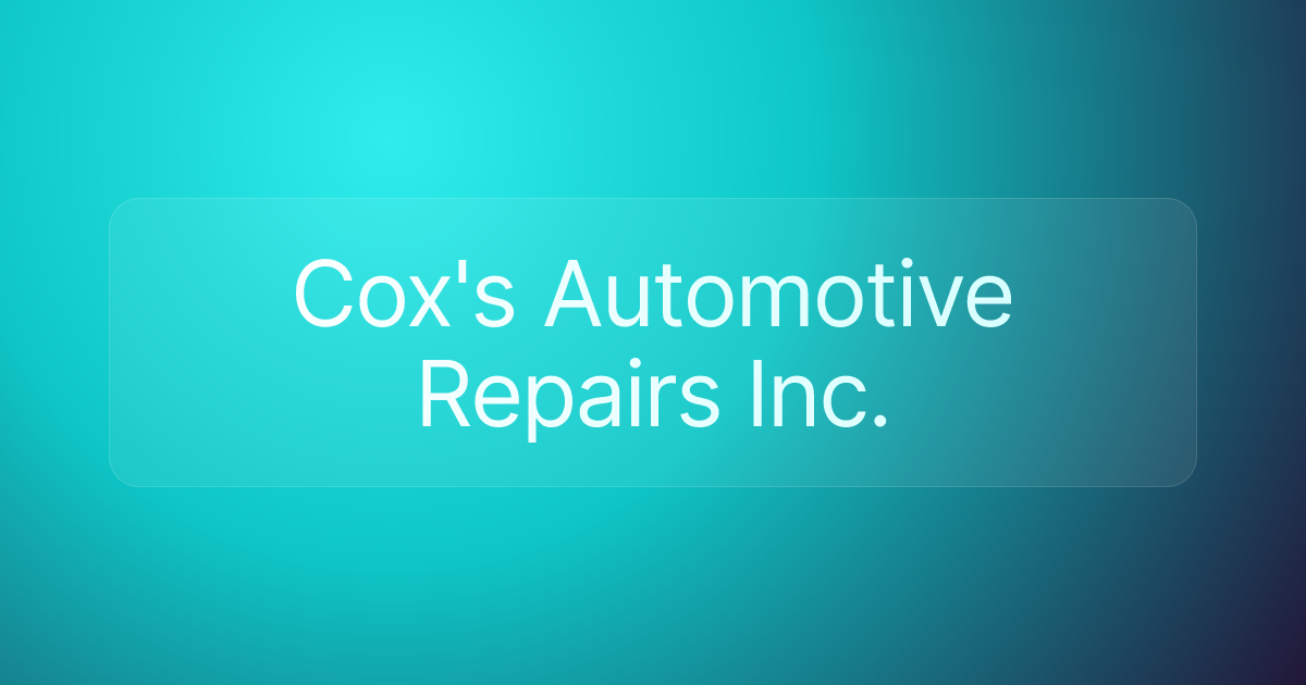 Cox's Automotive Repairs Inc.