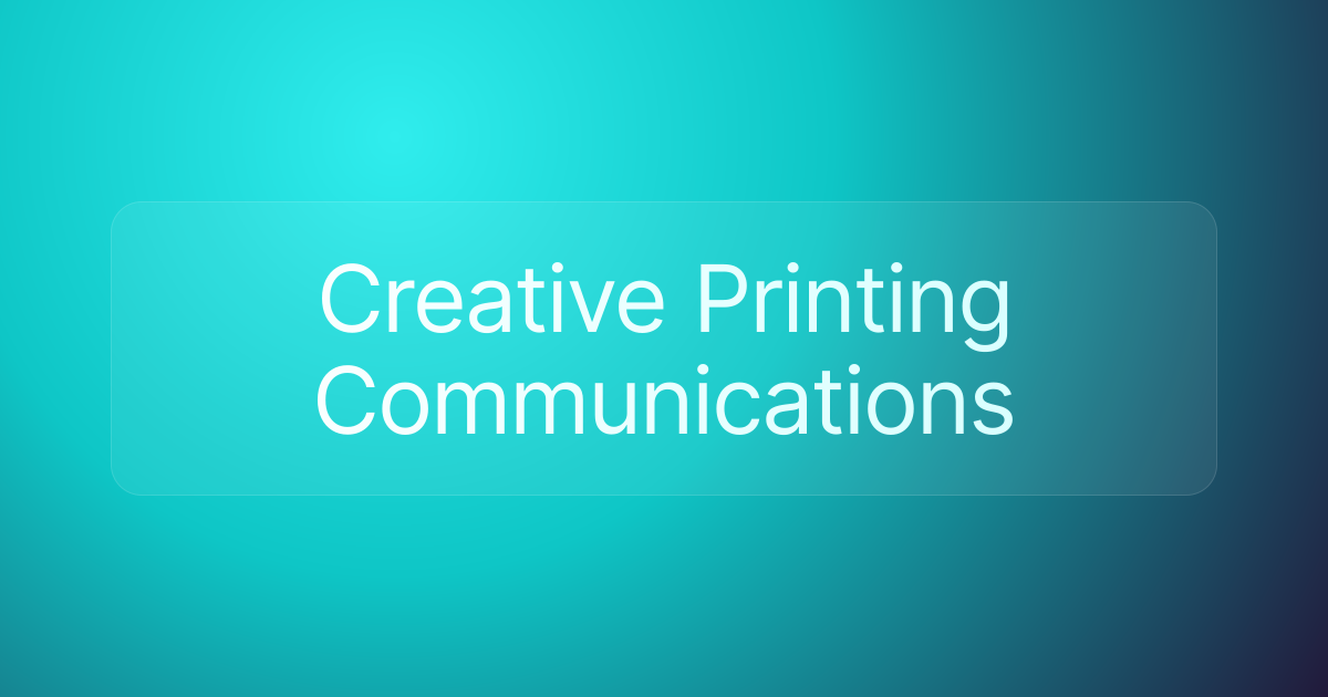 Creative Printing Communications