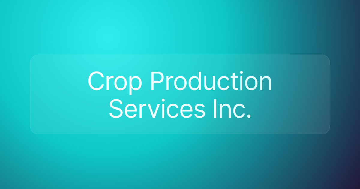 Crop Production Services Inc.