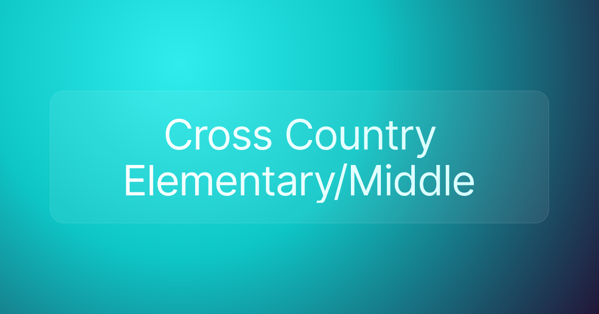 Cross Country Elementary/Middle