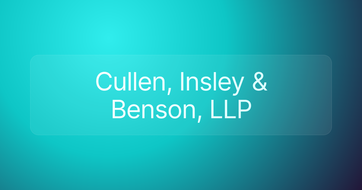 Cullen, Insley & Benson, LLP
