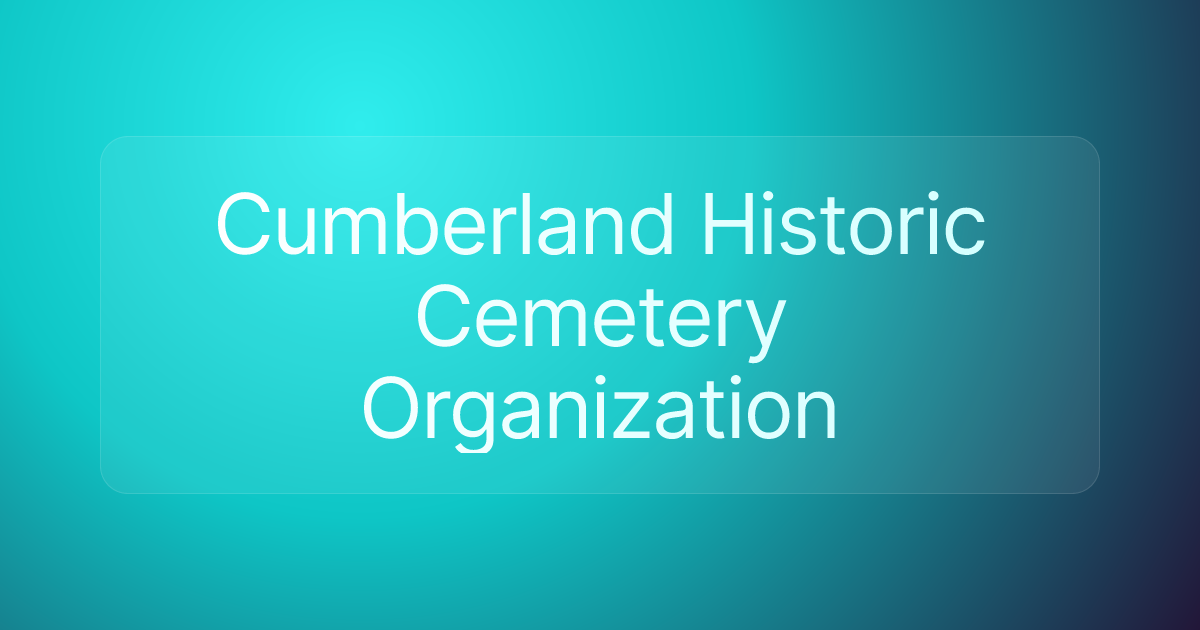 Cumberland Historic Cemetery Organization