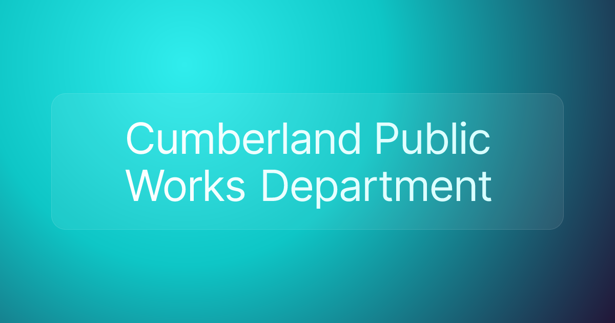 Cumberland Public Works Department